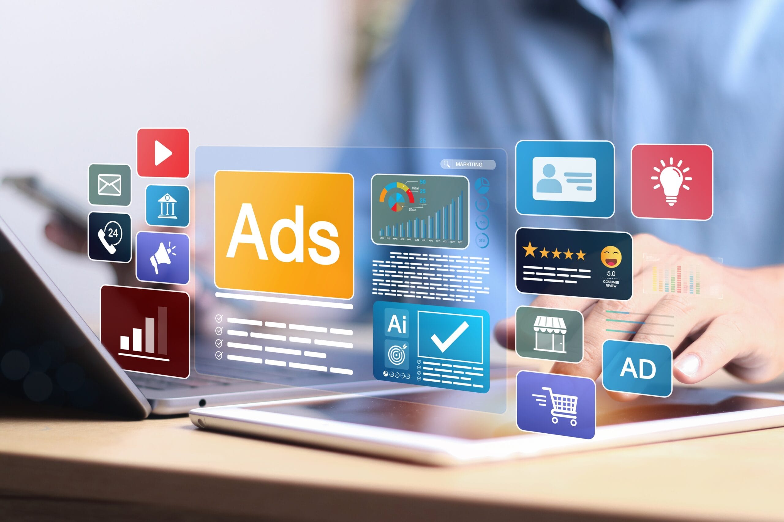 Digital,marketing,commerce,online,sale,concept,,businessman,using,laptop,with